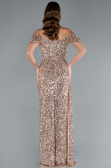 Abendkleid Lang Schuppig Gold ABU4843