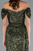 Abendkleid Lang Schuppig Khaki ABU4843