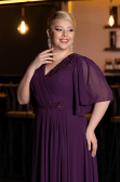 Abendgarderobe in Großen Größen Lang Chiffon Violette ABU4794