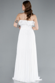 Abschlusskleid Lang Chiffon Weiß ABU4866