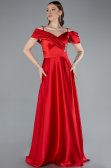 Abendkleid Lang Satin Rot ABU4868