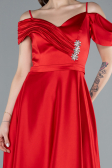 Abendkleid Lang Satin Rot ABU4868