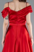 Abendkleid Lang Satin Rot ABU4868