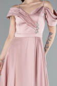 Abendkleid Lang Satin Puder ABU4868