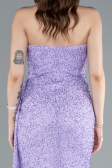 Abendkleid Lang Perlenbesetzt Lila ABU4871