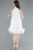 Abendkleid Kurz Weiß ABU4876