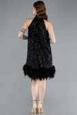 Abendkleid Kurz Schwarz ABU4876