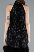 Abendkleid Kurz Schwarz ABU4876