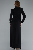 Hijab-Abendkleid Lang Schwarz ABU4877