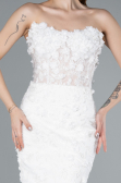 Brautkleid in Großen Größen Lang Weiß ABU4865