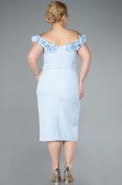 Partykleid in Übergröße Midi Eisblau ABK2318