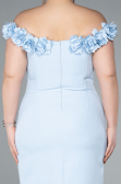 Partykleid in Übergröße Midi Eisblau ABK2318