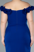 Partykleid in Übergröße Midi Sächsischblau ABK2318