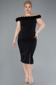Partykleid in Übergröße Midi Schwarz ABK2318