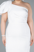 Partykleid in Übergröße Midi Weiß ABK2319
