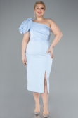 Partykleid in Übergröße Midi Eisblau ABK2319