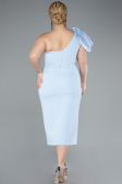 Partykleid in Übergröße Midi Eisblau ABK2319