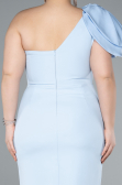 Partykleid in Übergröße Midi Eisblau ABK2319