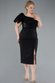 Partykleid in Übergröße Midi Schwarz ABK2319