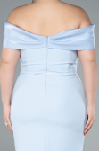 Partykleid in Übergröße Midi Eisblau ABK2321