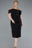 Partykleid in Übergröße Midi Schwarz ABK2321