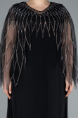 Abendkleid in Übergröße Lang Chiffon Schwarz ABU4888