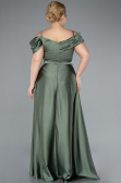 Kleider in Großen Größen Lang Satin Khaki ABU4869