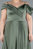 Kleider in Großen Größen Lang Satin Khaki ABU4869