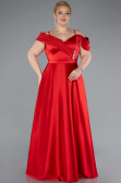 Kleider in Großen Größen Lang Satin Rot ABU4869