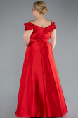 Kleider in Großen Größen Lang Satin Rot ABU4869