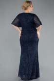 Abendkleid in Übergröße Lang Marineblau ABU4542