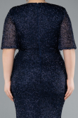 Abendkleid in Übergröße Lang Marineblau ABU4542