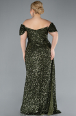 Abendkleid in Übergröße Lang Schuppig Khaki ABU4863