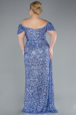 Abendkleid in Übergröße Lang Schuppig Indigo ABU4863