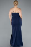Abendkleid in Übergröße Lang Marineblau ABU4892