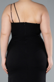 Abendkleid in Übergröße Lang Schwarz ABU4892