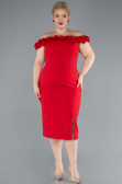 Partykleid in Übergröße Midi Rot ABK2318