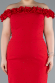 Partykleid in Übergröße Midi Rot ABK2318