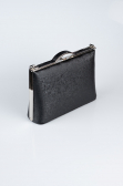 Abendtasche Gemustertes Leder Schwarz KC126