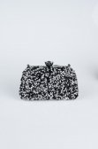 Abendtasche Verputz Schwarz-Silber SH849