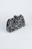 Abendtasche Verputz Schwarz-Silber SH849