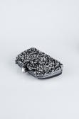 Abendtasche Verputz Schwarz-Silber SH849