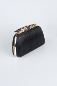 Abendtasche Laserschnitt Schwarz-Gold SH839