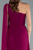 Abendkleid Lang Chiffon Pflaume ABU4406