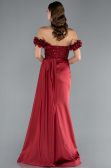 Abendkleid Lang Satin Weinrot ABU4895