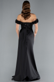 Abendkleid Lang Satin Schwarz ABU4895