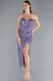 Partykleid Midi Schuppig Lila ABK2335