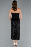 Partykleid Midi Schuppig Schwarz ABK2335