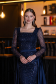 Abendkleid Lang Marineblau ABU4603