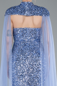 Abendkleid Lang Schuppig Indigo ABU4910
